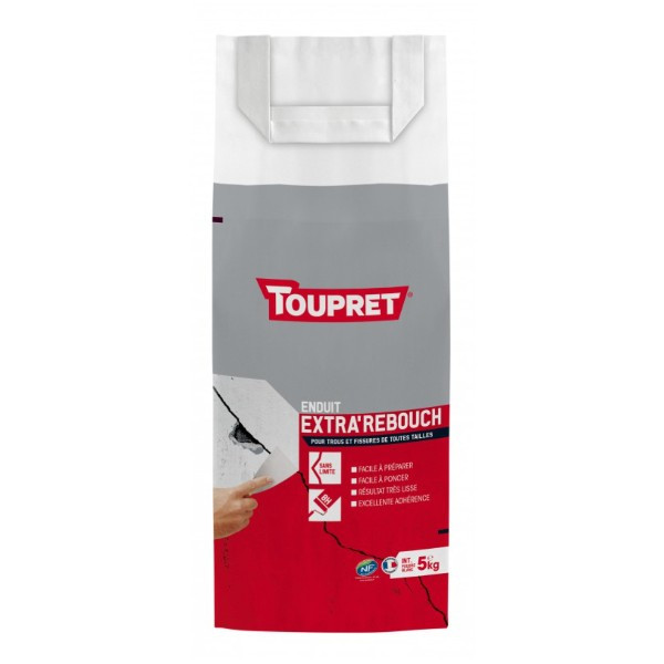 Enduit Rebouchage Poudre Toupret Extra' Rebouch Tout support Pack 5 kg