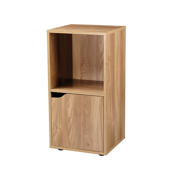 Etagère Verticale 2 Cases avec 1 Porte Casâme Bois 