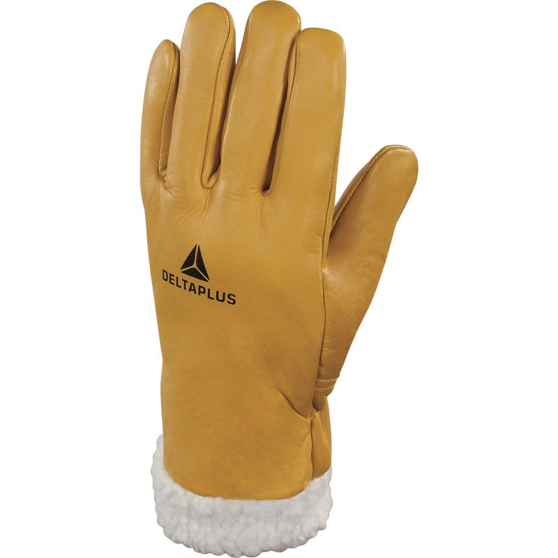 Gants Manutention Milieu Froid en Cuir DELTAPLUS FBF15 Jaune 