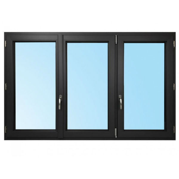 Fenêtre PVC Oscillo-Battant 3 Vantaux 115 x 180 cm Gris