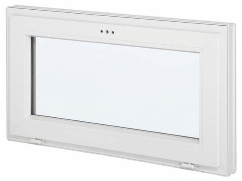 Fenêtre PVC Abattant 45 x 40 cm Blanc, Verre Granité