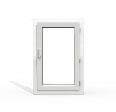Fenêtre PVC Oscillo-Battant 1 Vantail 75 x 80 cm Blanc, Tirant Gauche