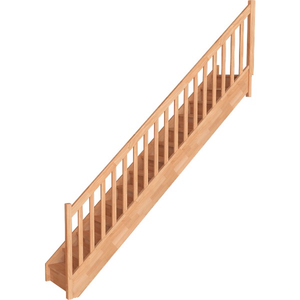 Escalier Droit Hêtre Massif Trémie 85x230 cm