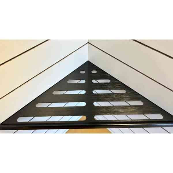 Etagère de douche aluminium angle 90° 170x340mm Noir Brossé