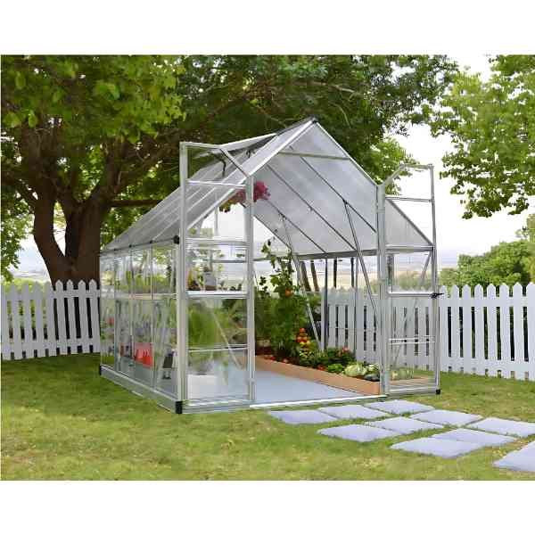 Serre de Jardin Polycarbonate Aluminium Canopia Balance 8,7m² Argent