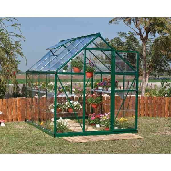 Serre de Jardin Polycarbonate Aluminium Canopia Harmony 4,4 m² Vert