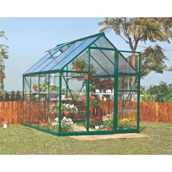 Serre de Jardin Polycarbonate Aluminium Canopia Hybrid 4,4 m² Vert