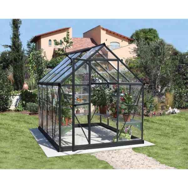 Serre de Jardin Polycarbonate Aluminium Canopia Harmony 4,4 m² Gris