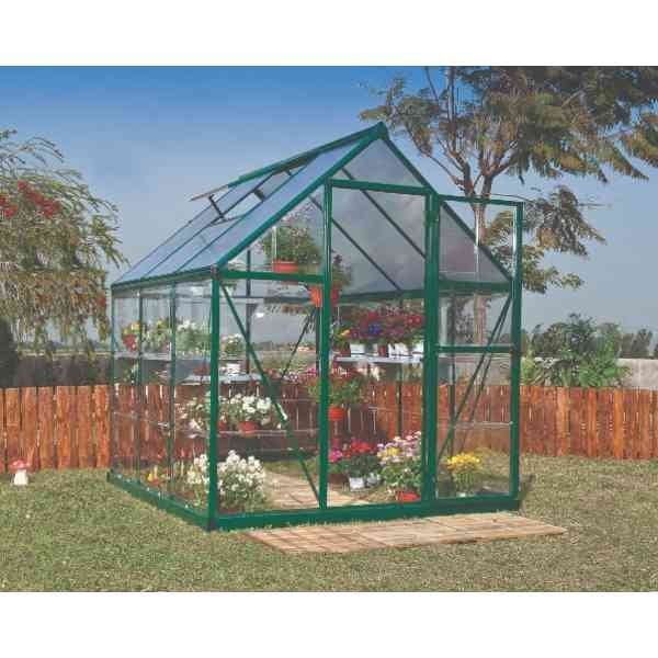 Serre de Jardin Polycarbonate Aluminium Canopia Hybrid 3,3 m² Vert