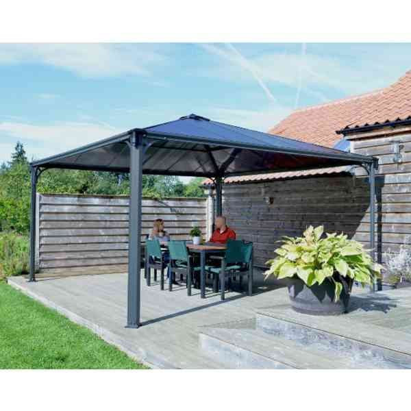 Tonnelle Aluminium Polycarbonate Canopia Palermo 4300 4,3 x 4,3 m Gris