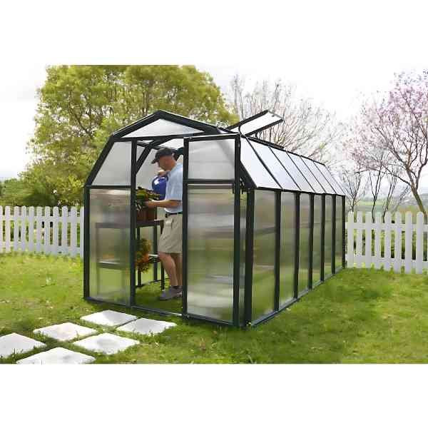 Serre de Jardin Polycarbonate PVC Canopia Eco Grow 6,6 m² Vert Grange