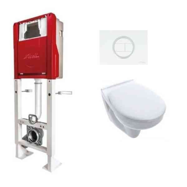 Bâti Support Nicoll Happy Support + Cuvette, Abattant, Plaque WBS2PAC1