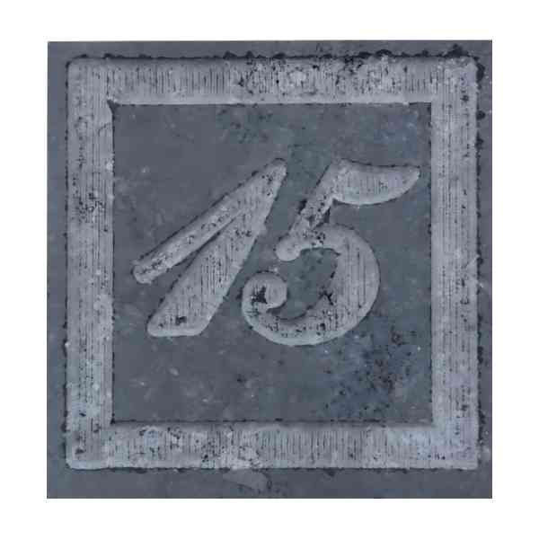 Plaque de rue en pierre bleue meulée 1 ou 2 chiffres rectangulaire 