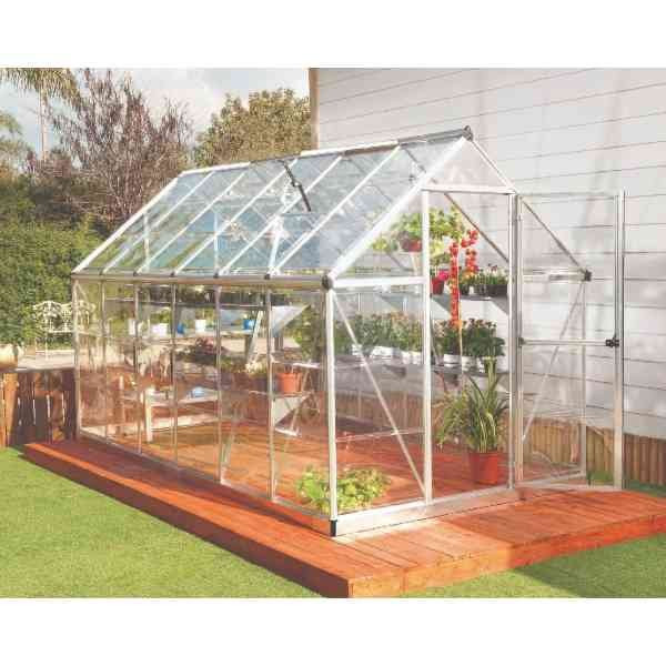 Serre de Jardin Polycarbonate Aluminium Canopia Harmony 6,6 m² Argent