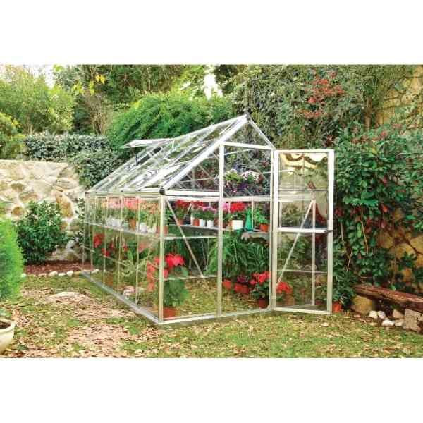 Serre de Jardin Polycarbonate Aluminium Canopia Harmony 5,4 m² Argent