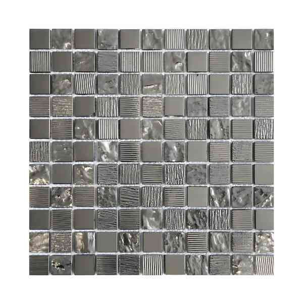 Mosaïque Chrome en Verre 3649, Plaque 30,5 x 30,5 x 0,8 cm