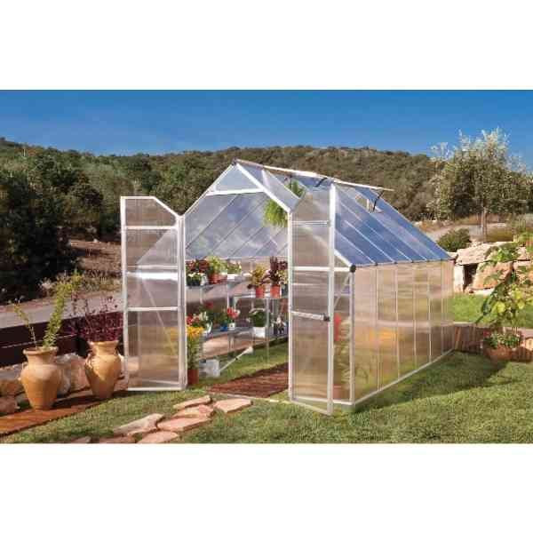Serre de Jardin Polycarbonate Aluminium Canopia Essence 8,7 m² Argent