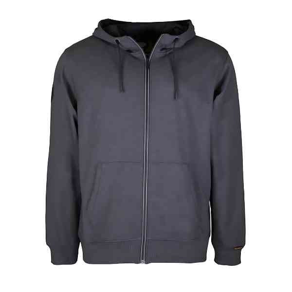Sweat à Capuche Zippé Bosseur Jefferson Anthracite Noir