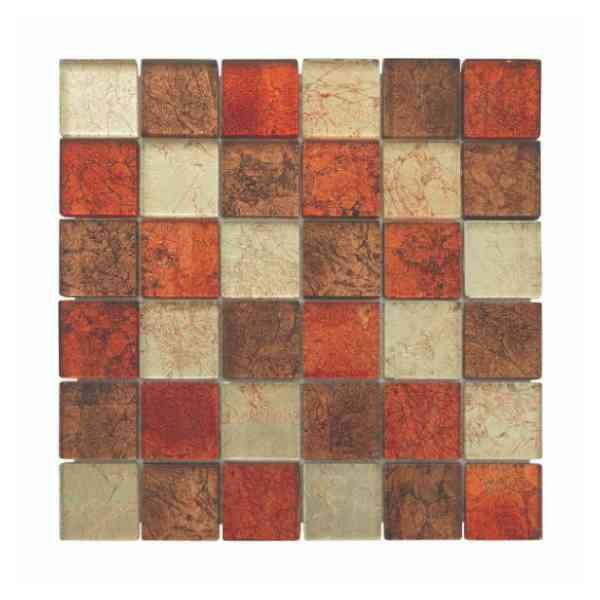 Mosaïque Ambre en Verre SU04, Plaque 30,5 x 30,5 x 0,8 cm