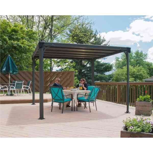 Pergola Aluminium Polycarbonate Canopia Milano 3000 3,1 x 3,1 m Gris