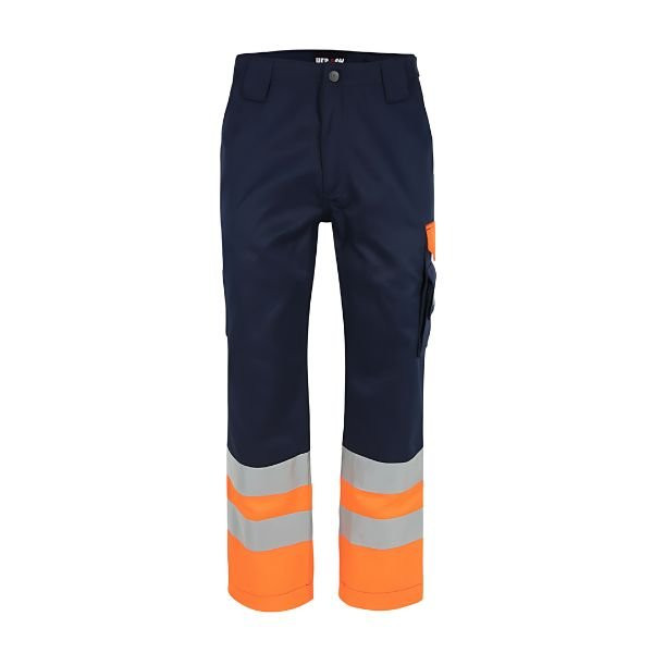 Pantalon de Travail Herock Olympus High Viz Bleu Marine/Orange