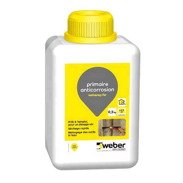 Primaire Anti-Corrosion Prêt à l'Emploi Weberep Fer 0,5 l