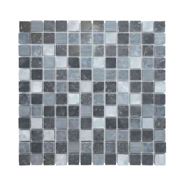 Mosaïque Noir Marbre Droit 3347, Plaque 30,5 x 30,5 x 1 cm