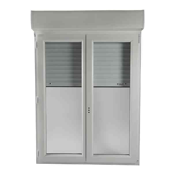Fenêtre PVC  2 vantaux volet électrique intégré 145 x 100 cm
