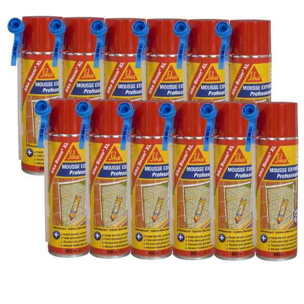 Mousse expansive Sika Boom XL, le carton de 12 aérosols de 400 ml 