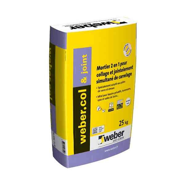 Colle et Joint Blanc Pur Webercol & Joint 25 kg