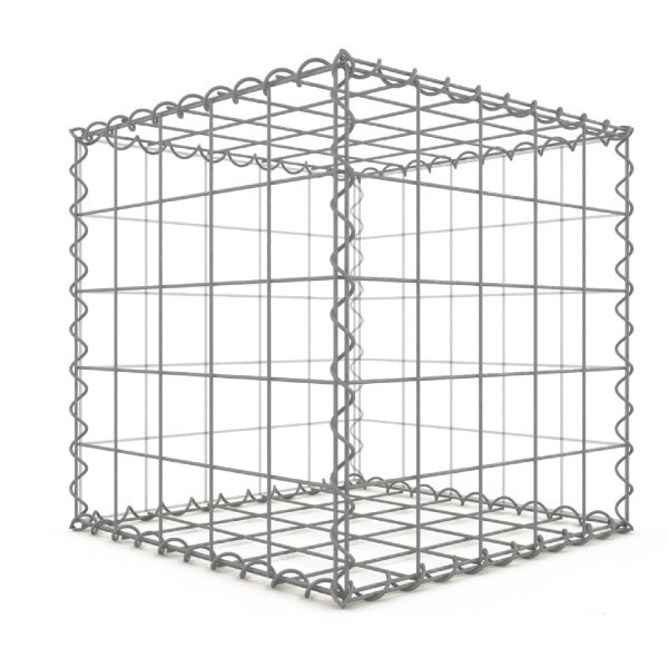 Gabion 100x100x100 cm fil 4mm maille 10x10 cm 5 faces sans 1 côté