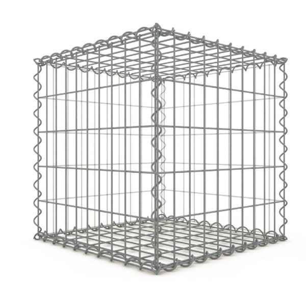 Gabion 100x100x100 cm fil 4mm maille 5x10 cm 5 faces sans 1 côté