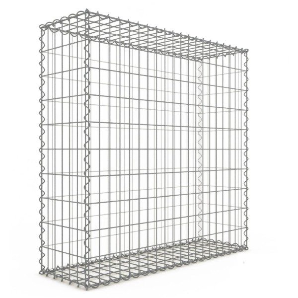 Gabion 100x100x30 cm fil 4mm maille 5x10 cm 5 faces sans 1 côté