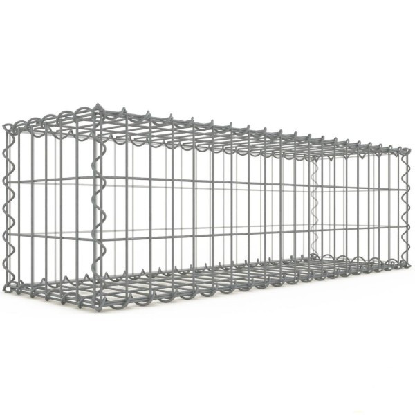 Gabion 100x30x30 cm fil 4mm maille 5x10 et 10x10cm 5 faces sans 1 côté