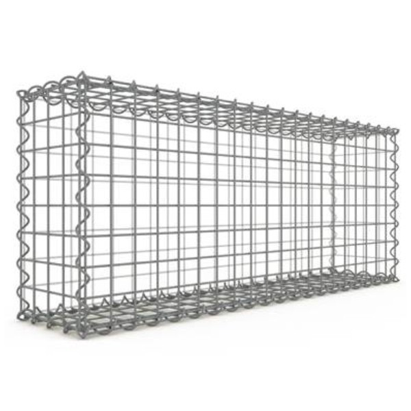 Gabion 100x40x20 cm fil 4 mm maille 5x5 cm 5 faces sans 1 côté