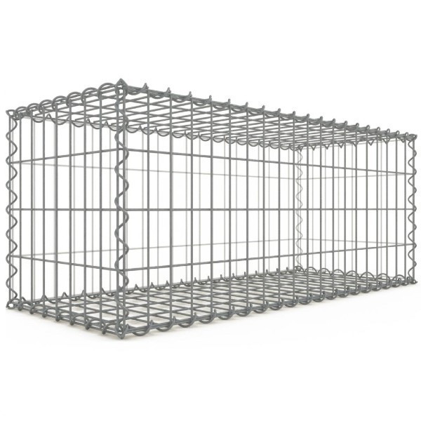 Gabion 100x40x40 cm fil 4 mm maille 5x10 cm 5 faces sans 1 côté