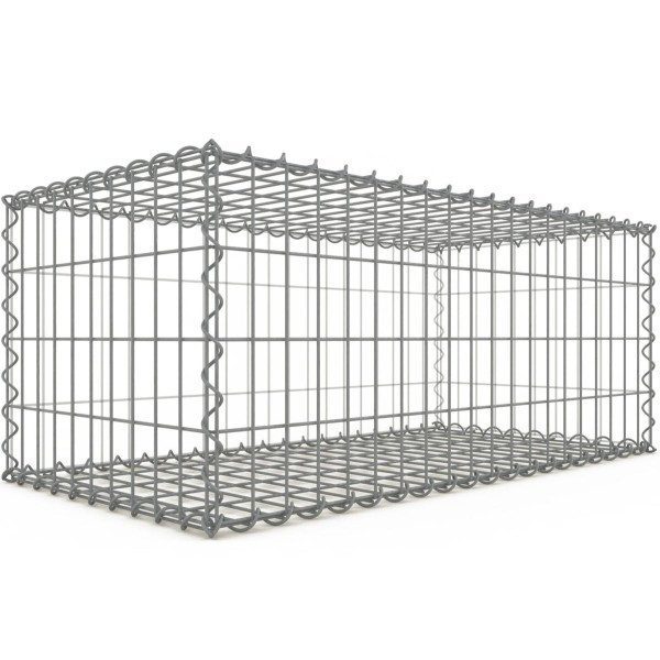 Gabion 100x40x50 cm fil 4mm maille 5x10 et 10x10cm 5 faces sans 1 côté