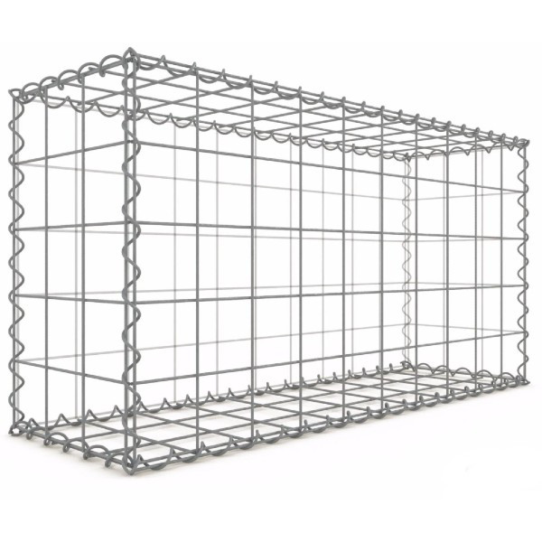 Gabion 100x50x30 cm fil 4 mm maille 10x10 cm 5 faces sans 1 côté