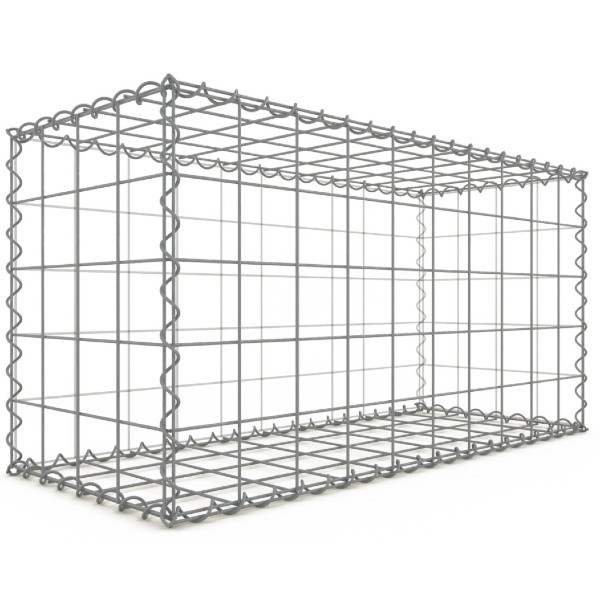 Gabion 100x50x40 cm fil 4 mm maille 10x10 cm 5 faces sans 1 côté