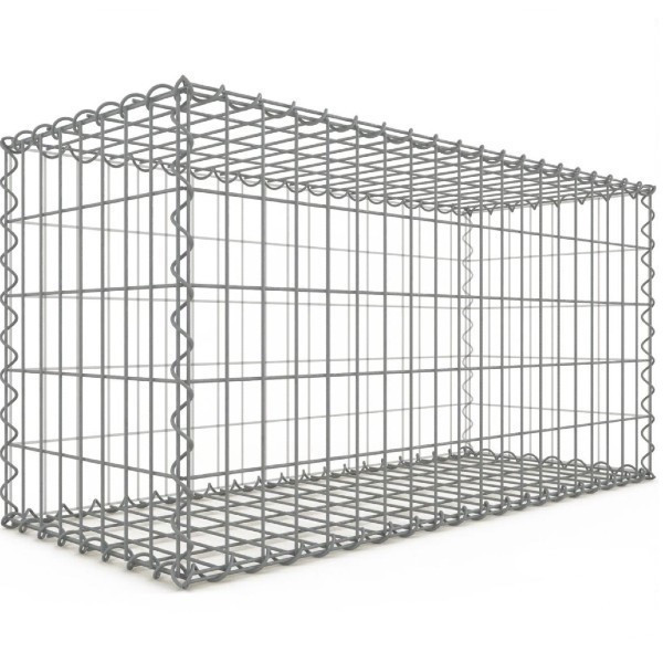 Gabion 100x50x40 cm fil 4 mm maille 5x10 cm 5 faces sans 1 côté