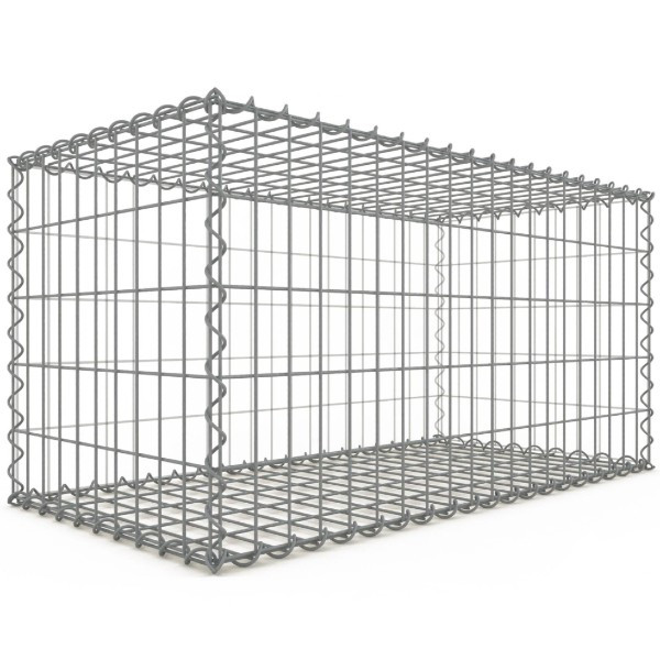 Gabion 100x50x50 cm fil 4mm maille 5x10 et 10x10cm 5 faces sans 1 côté