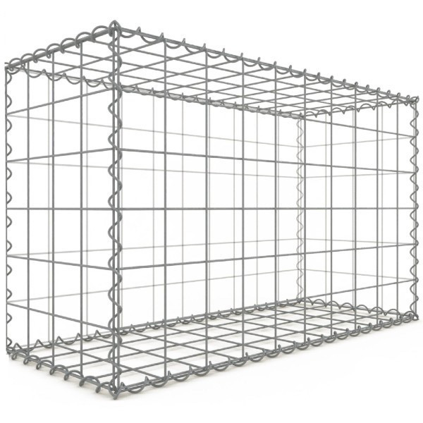 Gabion 100x50x50 cm fil 4 mm maille 10x10 cm 5 faces sans dessous