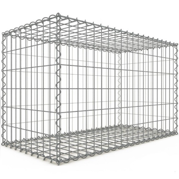 Gabion 100x60x50 cm fil 4mm maille 5x10 cm 5 faces sans 1 côté