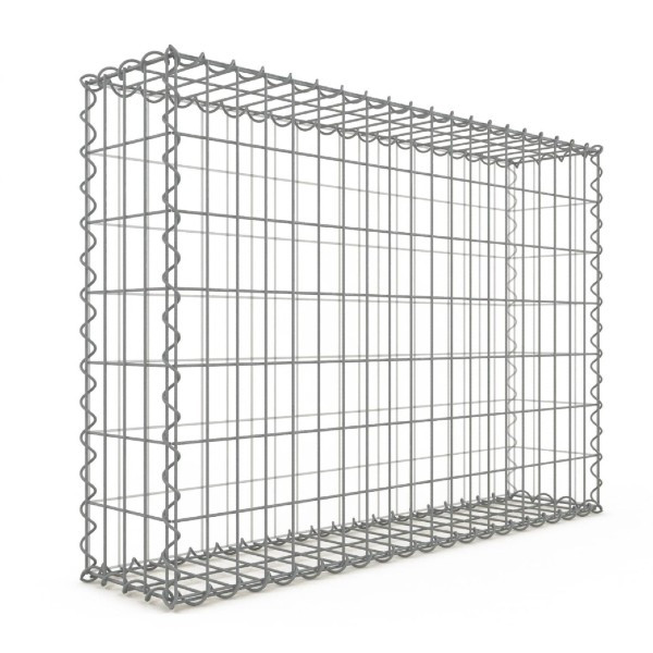 Gabion 100x70x20 cm fil 4mm maille 5x10 et 10x10cm 5 faces sans 1 côté