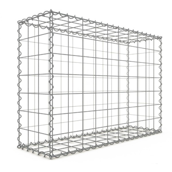 Gabion 100x70x30 cm fil 4mm maille 10x10 cm 5 faces sans 1 côté