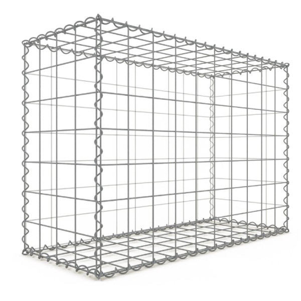 Gabion 100x70x40 cm fil 4mm maille 10x10 cm 5 faces sans 1 côté