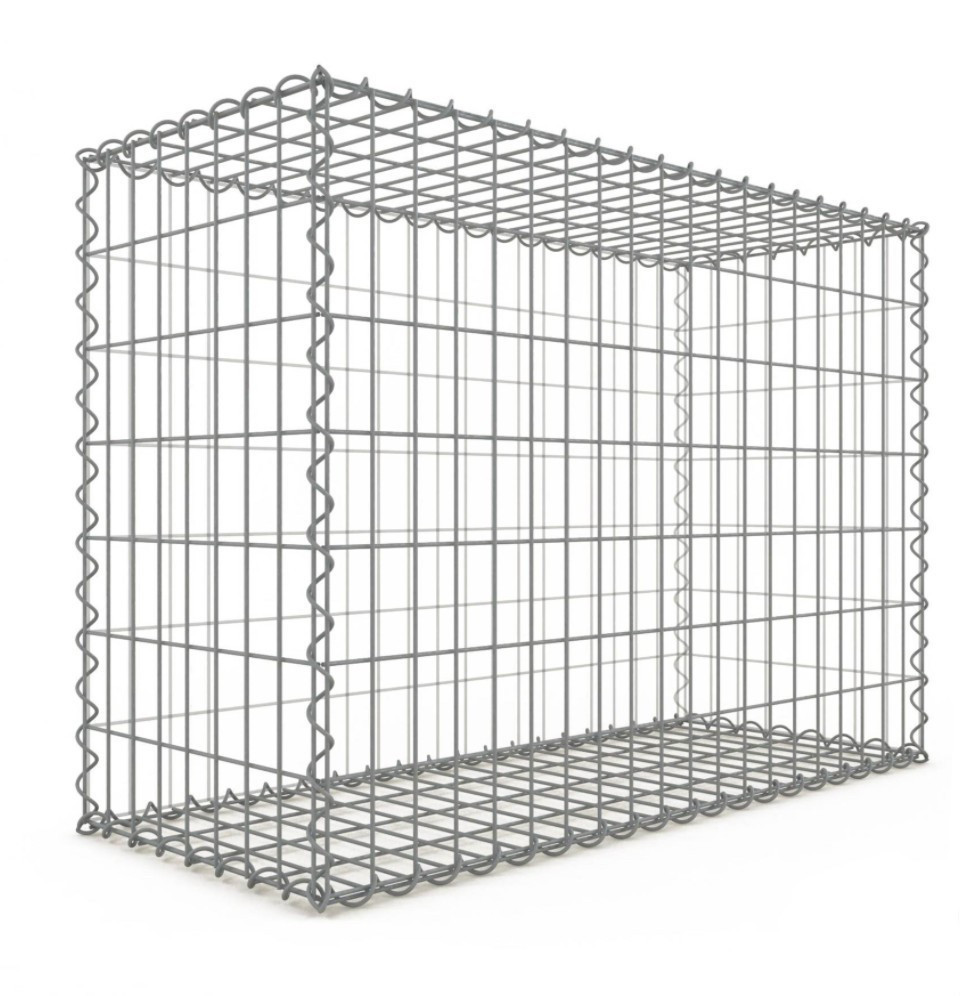 Gabion 100x70x40 cm fil 4mm maille 5x10 cm 5 faces sans 1 côté