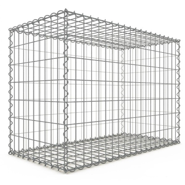 Gabion 100x70x50 cm fil 4mm maille 5x10 et 10x10cm 5 faces sans 1 côté