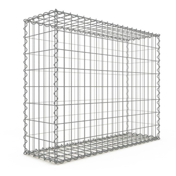 Gabion 100x80x30 cm fil 4mm maille 5x10 et 10x10cm 5 faces sans 1 côté