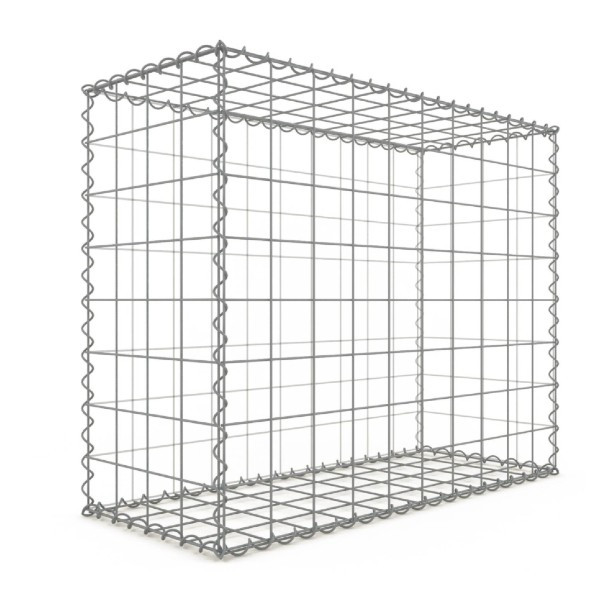 Gabion 100x80x40 cm fil 4mm maille 10x10 cm 5 faces sans 1 côté